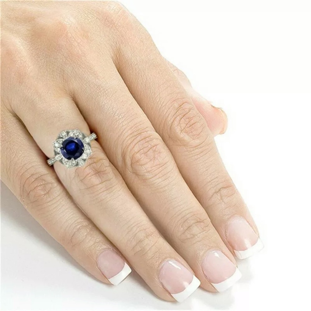 Round Cut Cubic Zircon Women Engagement Jewelry Fashion 925 Silver Ring - Picture 4 of 6
